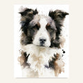 Border collie poster i mjuk akvarell - postervy