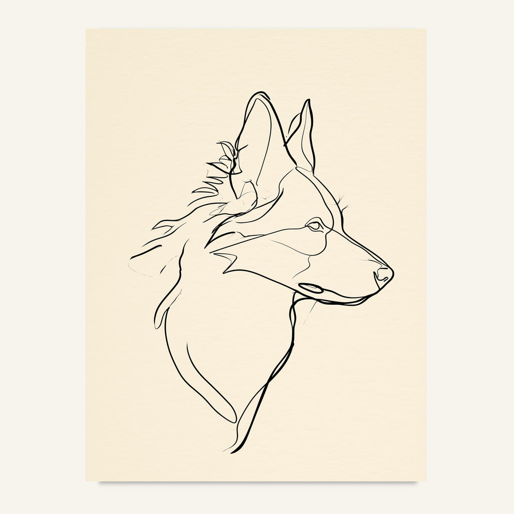 Border collie poster i minimalistisk linjekonst - postervy