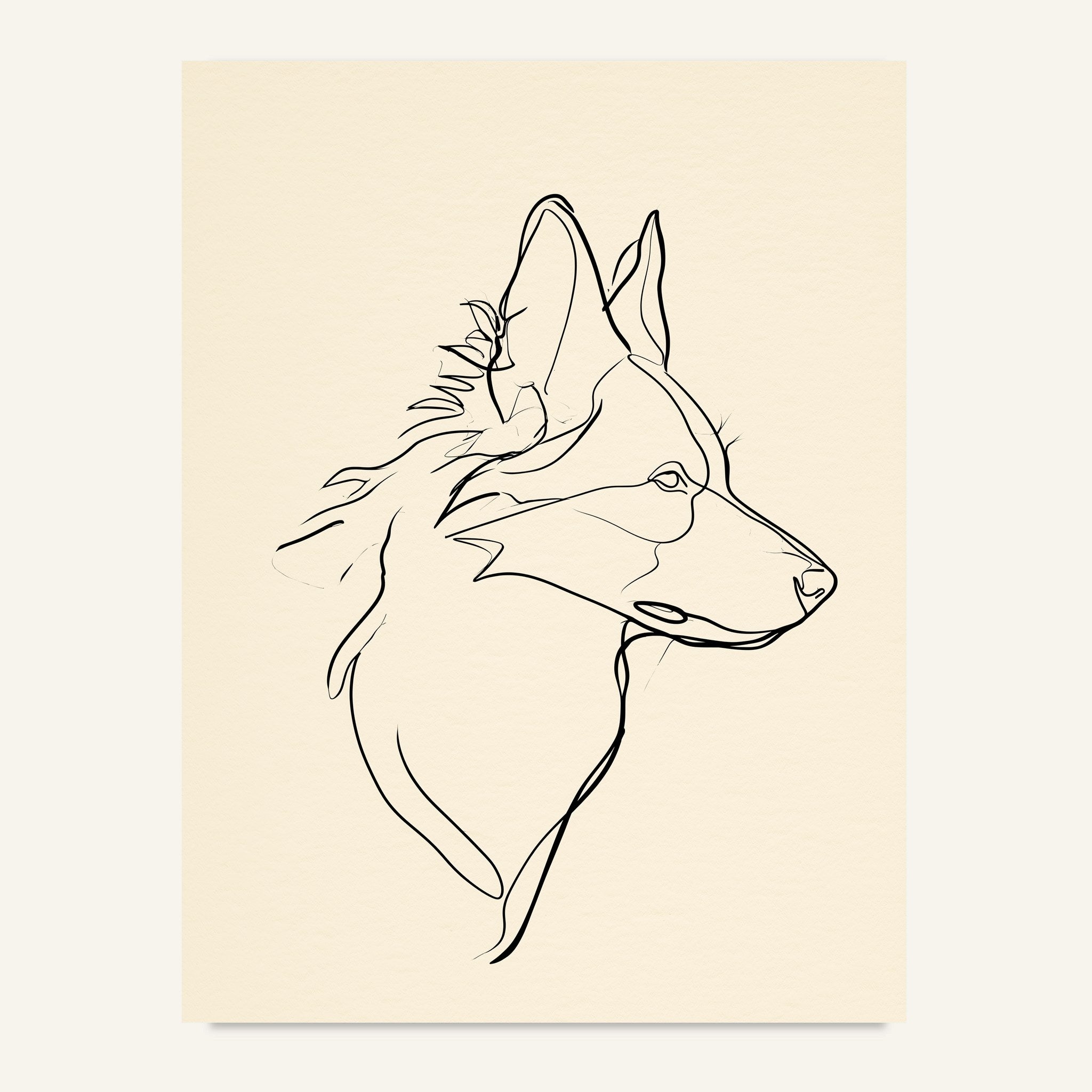 Border collie poster i minimalistisk linjekonst - postervy