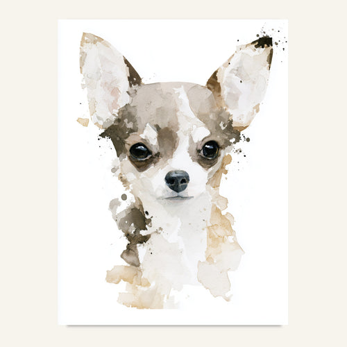 Chihuahua poster i mjuk akvarell - postervy