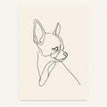 Chihuahua poster i minimalistisk linjekonst - postervy
