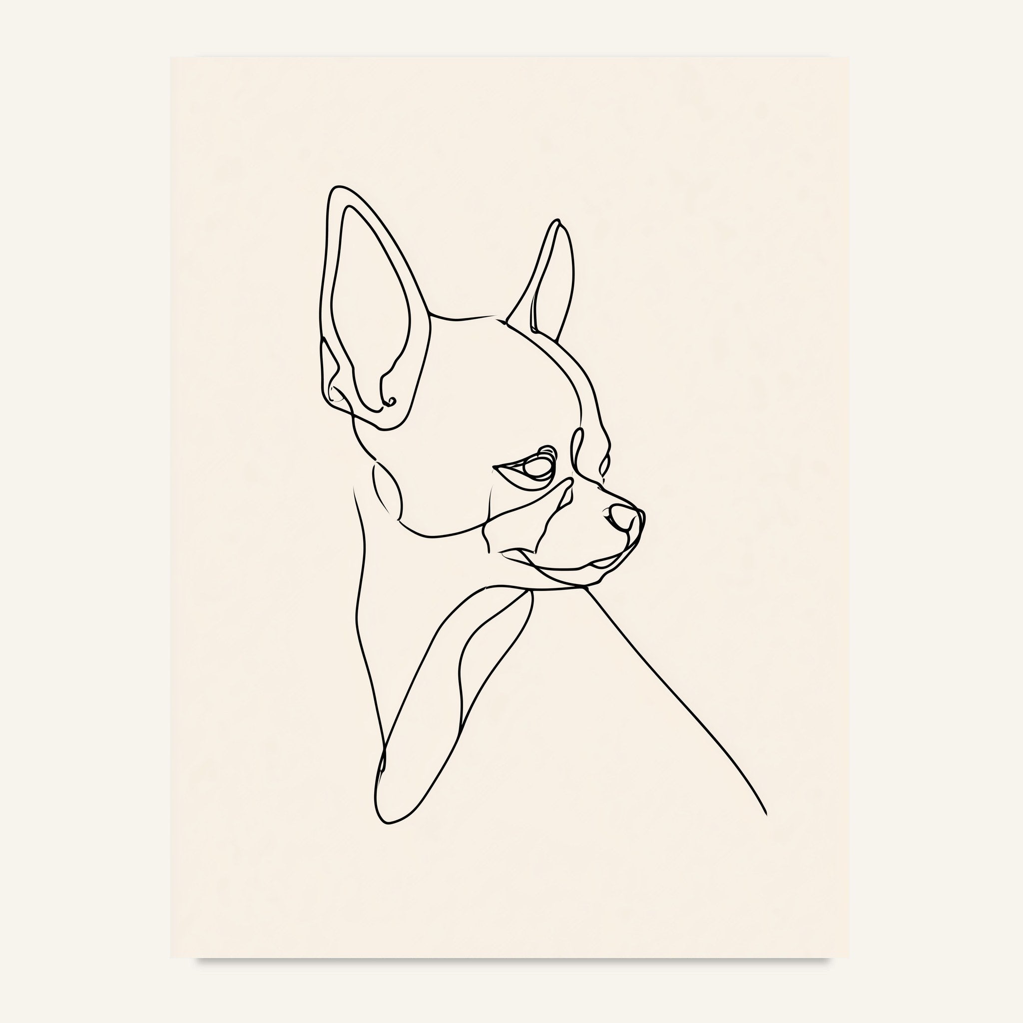 Chihuahua poster i minimalistisk linjekonst - postervy