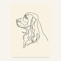 Cocker spaniel poster i minimalistisk linjekonst - postervy