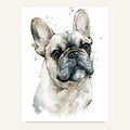 Fransk bulldogg poster i mjuk akvarell - postervy