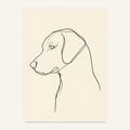 Golden retriever poster i minimalistisk linjekonst - postervy