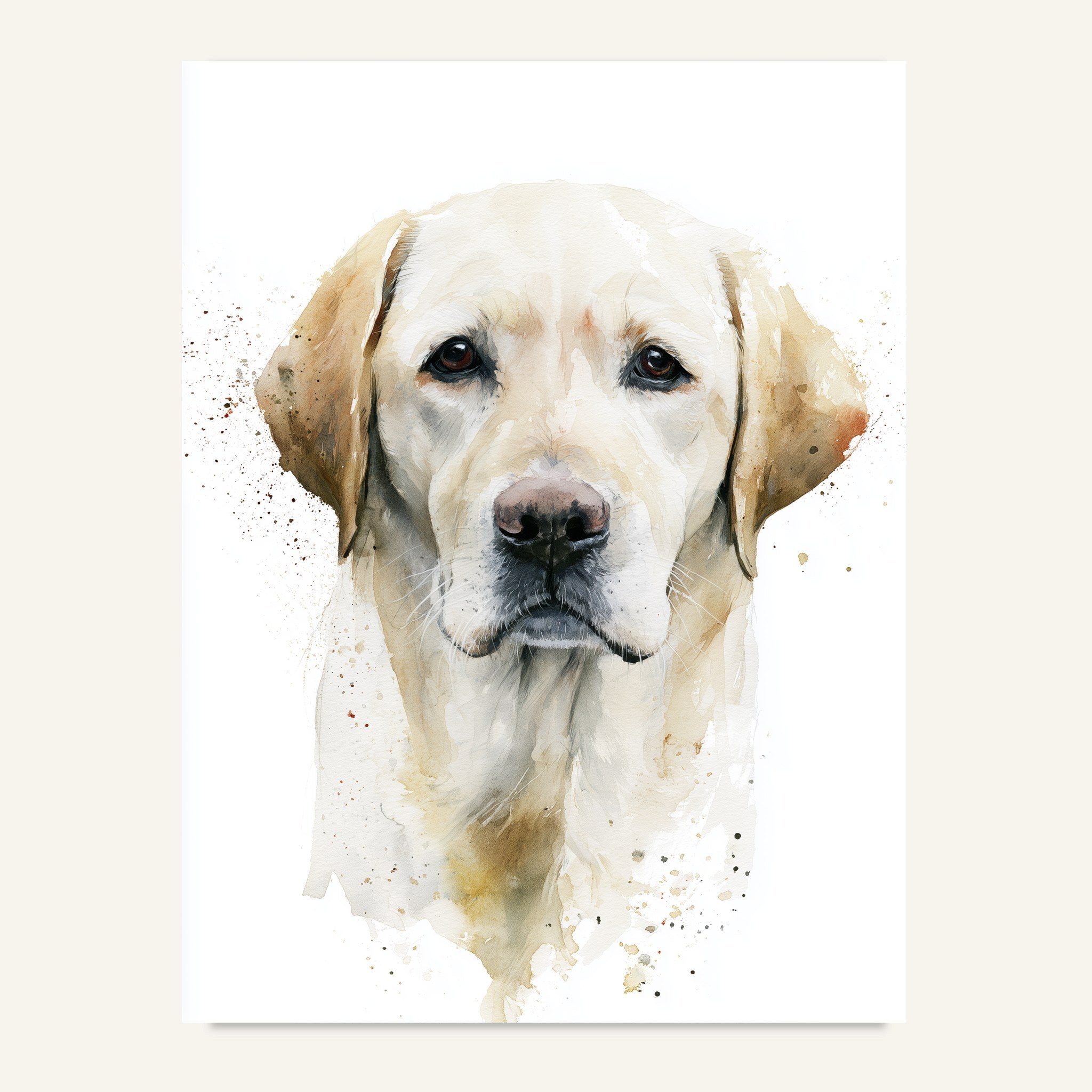 Labrador poster i mjuk akvarell - postervy