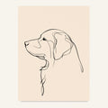 Labrador poster i minimalistisk linjekonst - postervy