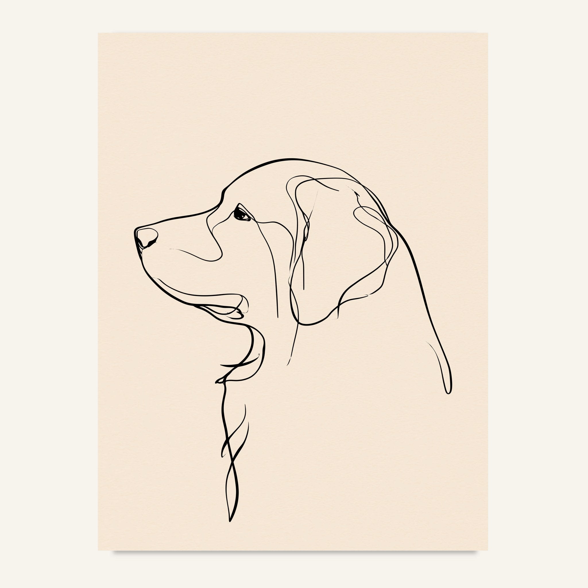 Labrador poster i minimalistisk linjekonst - postervy