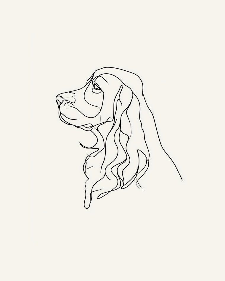 Cocker spaniel - linjekonst